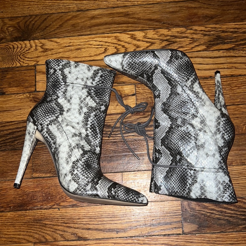 JustFab Brand Snakeskin Booties